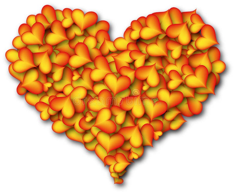Heart of Hearts orange stock illustration. Illustration of colorful