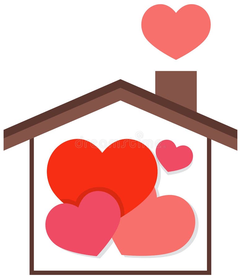 Heart house in flat style stock vector. Illustration of symbol 239486000