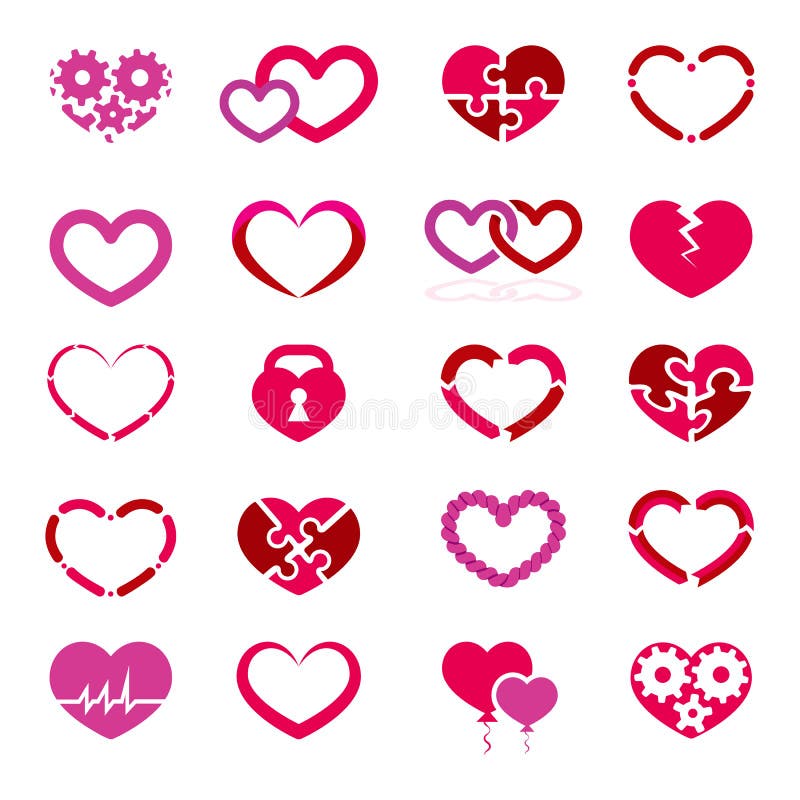 Heart icon set vector illustration