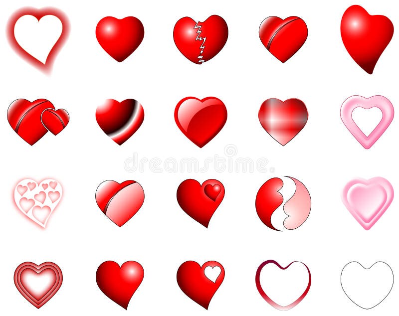 Heart icons illustration