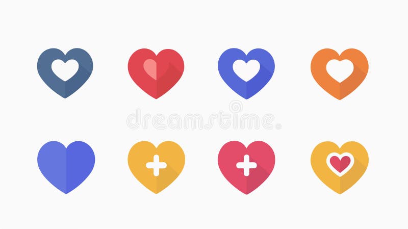 Heart and Like Icon: Symbolic Representation for Web Design vector illustration