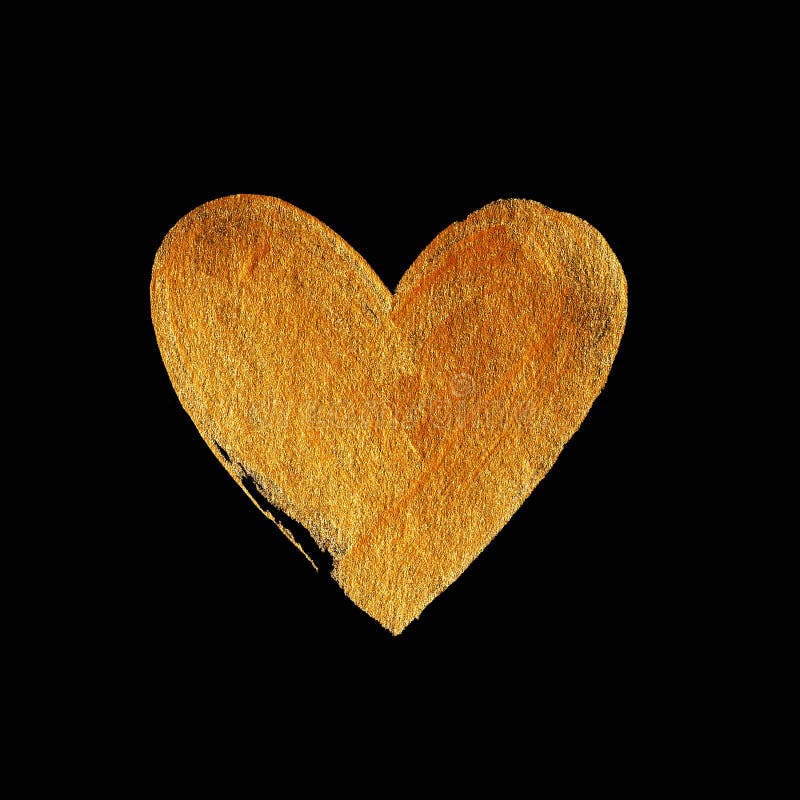 Heart Love Gold Foil Watercolor Texture Paint Stain Abstract Illustration. Shining brush stroke for you amazing design project royalty free stock image Heart Love Gold Foil Watercolor Texture Paint Stain Abstract Illustration. Shining brush stroke for you amazing design project royalty free stock image