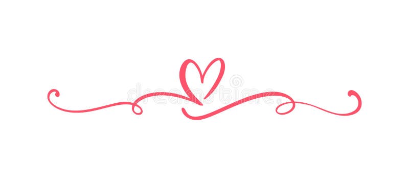 Heart love sign logo. Design flourish element valentine card for divider. Vector illustration. Infinity Romantic symbol