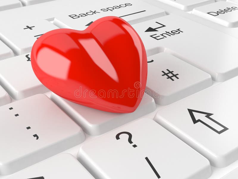Heart lying on computer keyboard royalty free illustration Heart lying on computer keyboard royalty free illustration