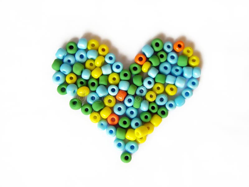 Heart made of beads royalty free stock photo