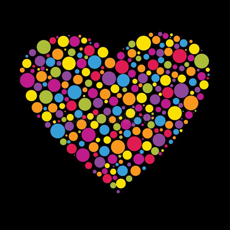 Heart made from color circles