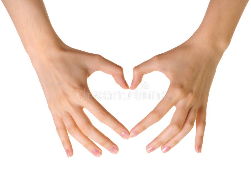 Heart made of hands isolated royalty free stock photos