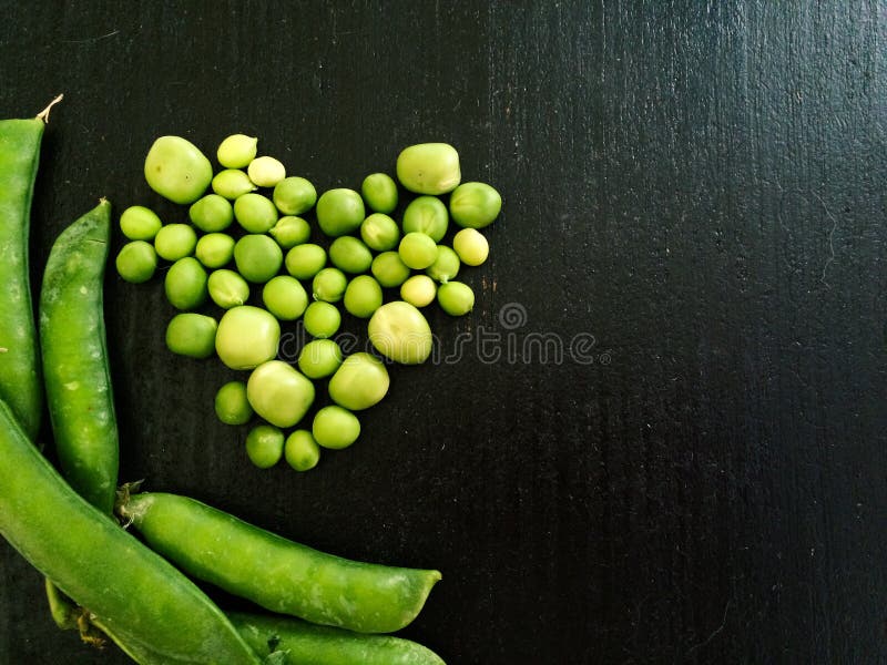 Heart Made with Peas and Several Pods Stock Photo Image of nutrition