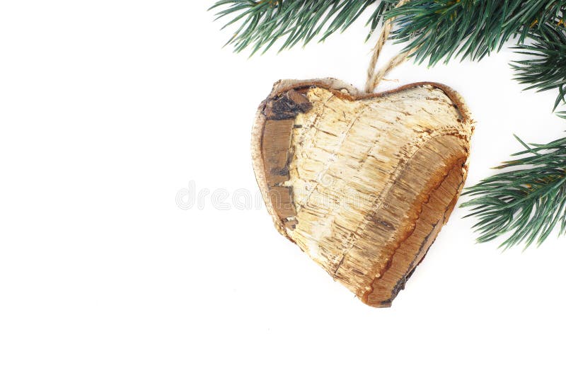 Heart made of wood - christmas time royalty free stock photos