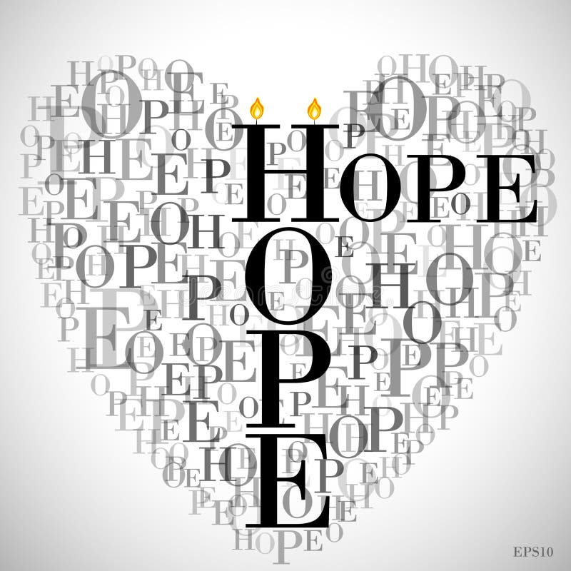 A heart made of words HOPE