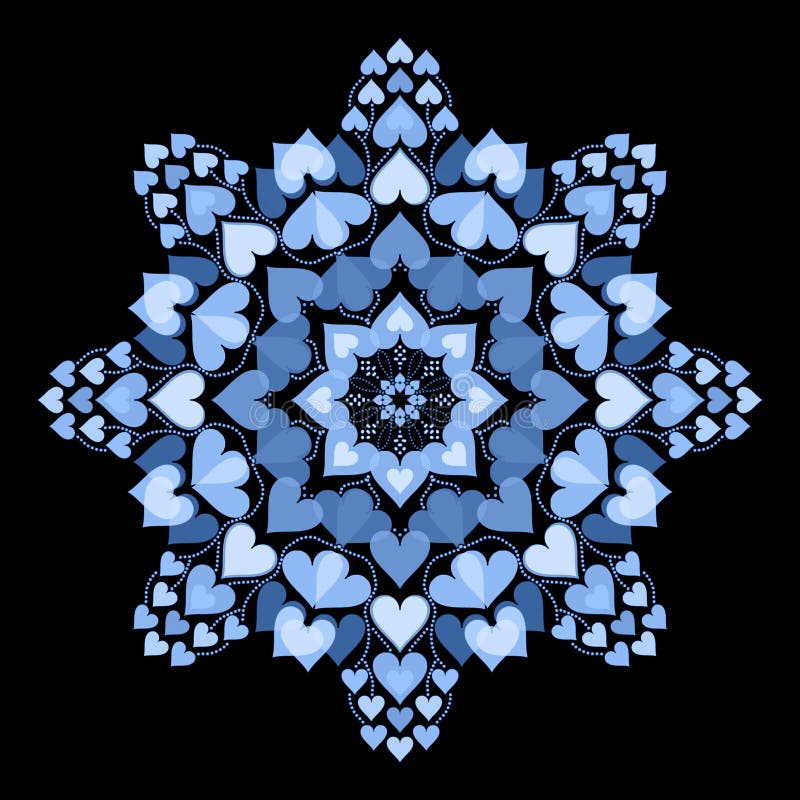 Download Heart mandala stock illustration. Image of flower, circle ...