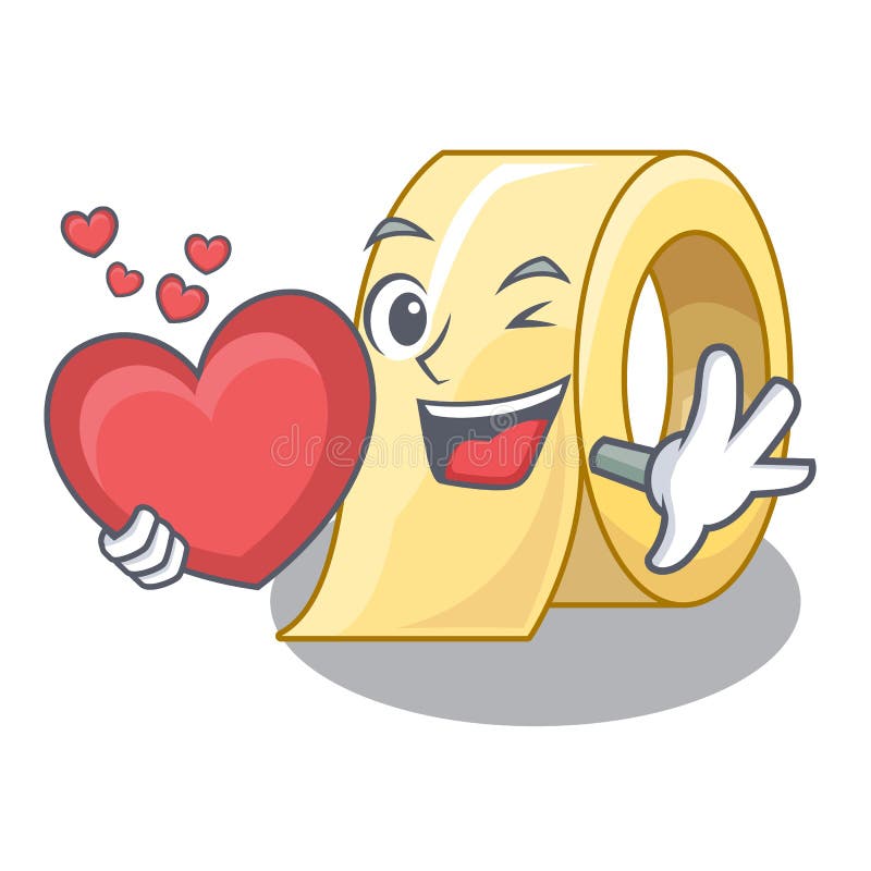 With Heart Masking Tape Isolated with the Mascot Stock Vector