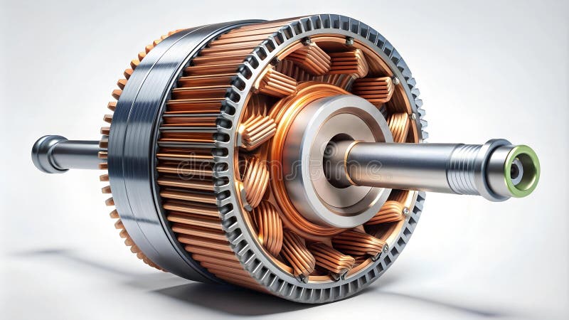 The Heart of Motion: Unveiling the Intricate Components of a DC Motor generative AI vector illustration.