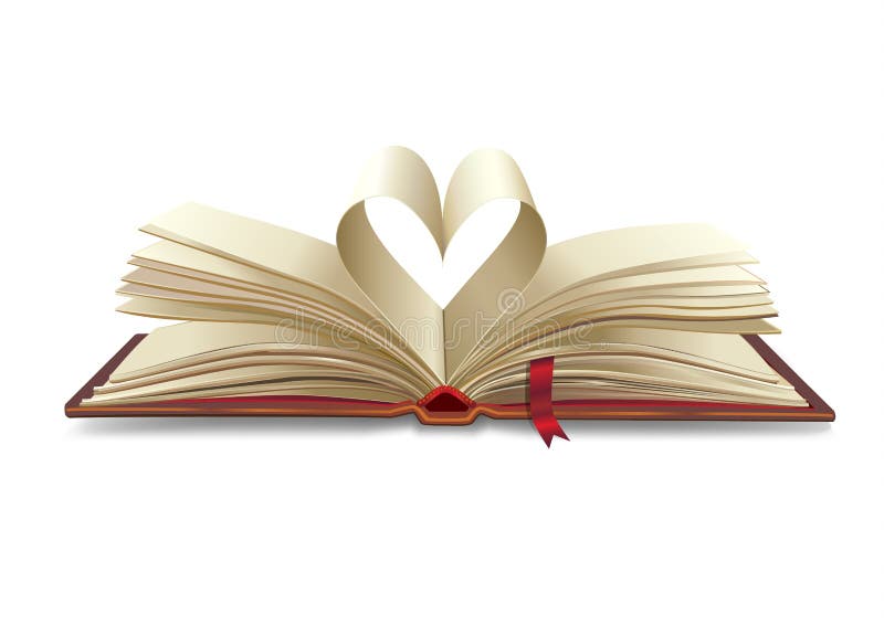 Heart open book vector illustration