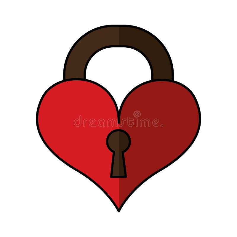 Heart Padlock Isolated Icon Stock Vector Illustration of love, sign