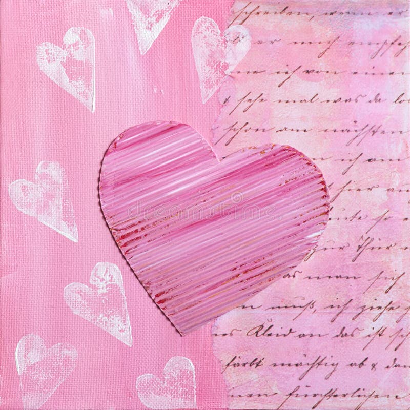 Collage artwork with heart stock illustration. Illustration of unique