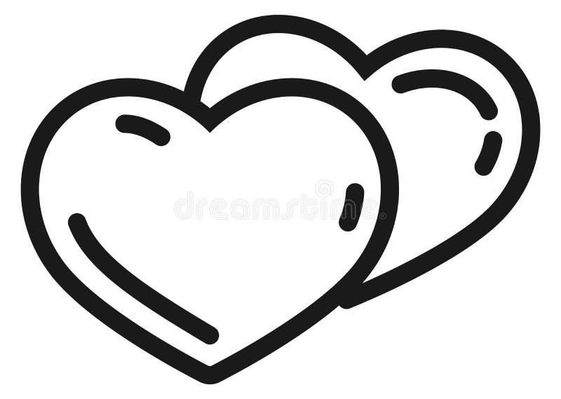 Heart Pair Icon Line Couple Love Symbol Stock Vector Illustration Of Vector Background