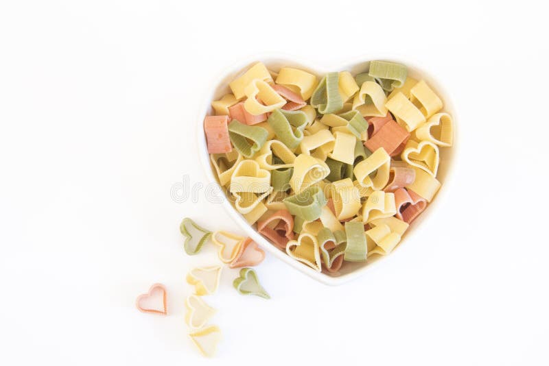 Heart Pasta stock photo. Image of isolated, bowl, pasta 30041414