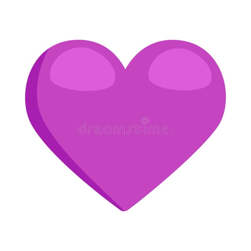Heart Purple Sign Emoji Icon Illustration. Korean Romance Band Vector