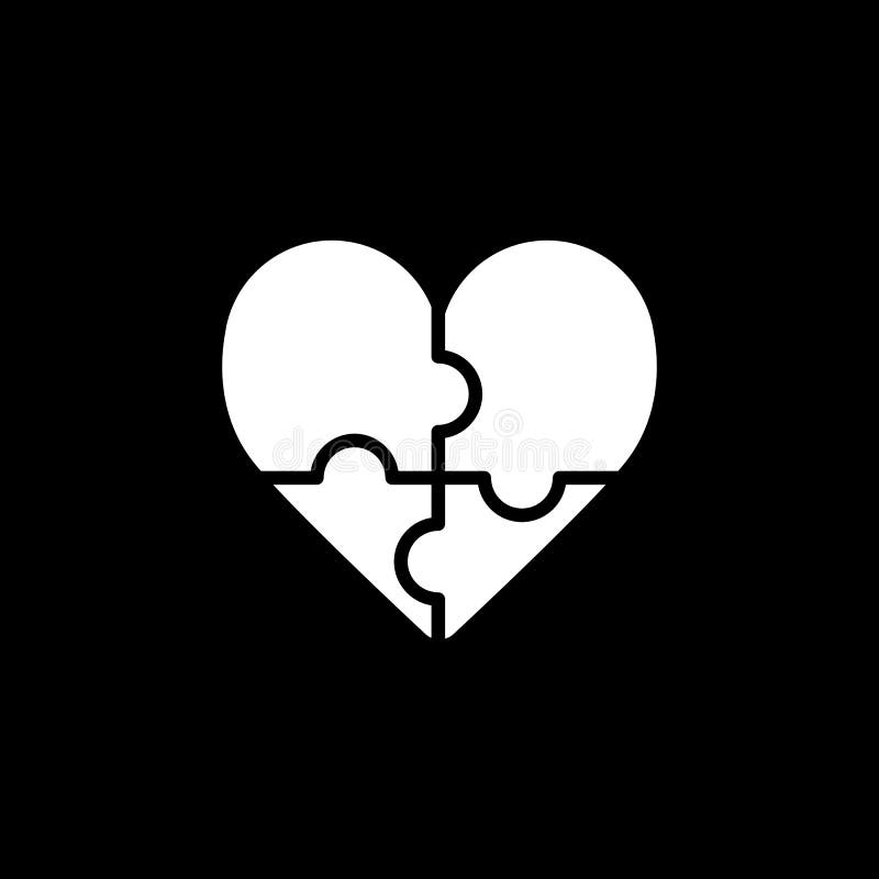 Heart Puzzle Piece Outline Stock Illustrations – 89 Heart Puzzle Piece
