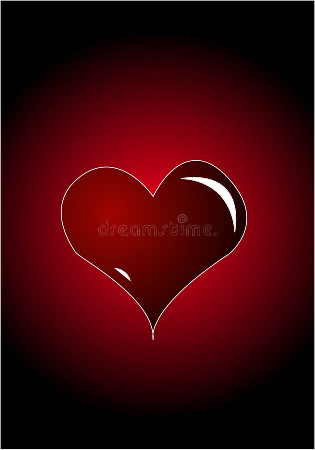 Heart on red background