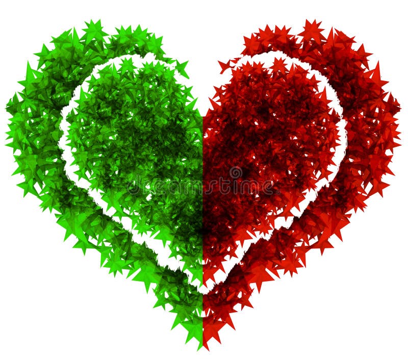 Heart Red And Green Concept Stock Illustration Illustration of