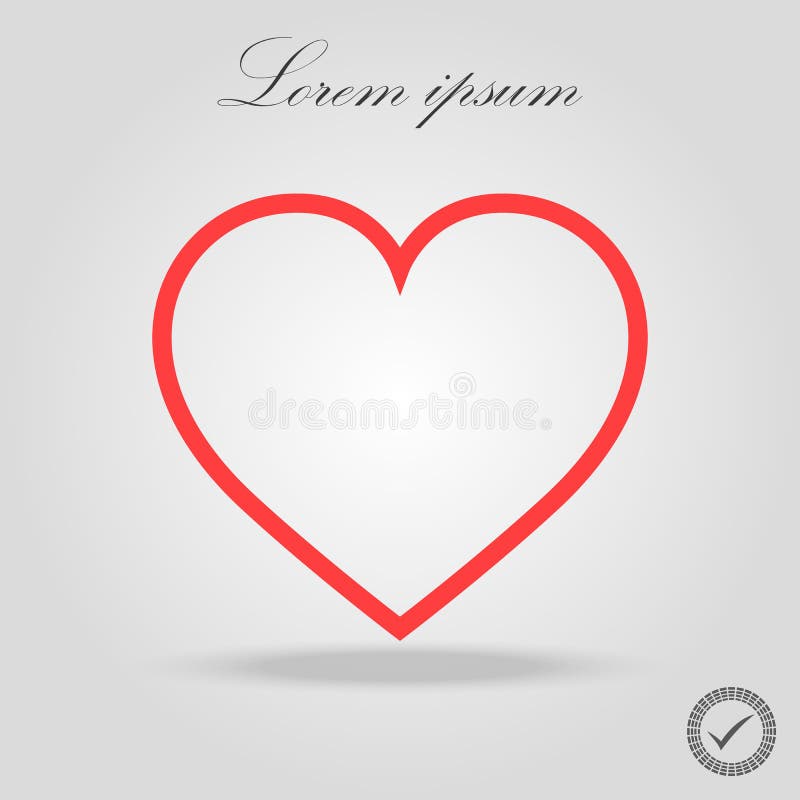 Heart Red Icon line Vector , Love Symbol Valentine s Day stock illustration Heart Red Icon line Vector , Love Symbol Valentine s Day stock illustration