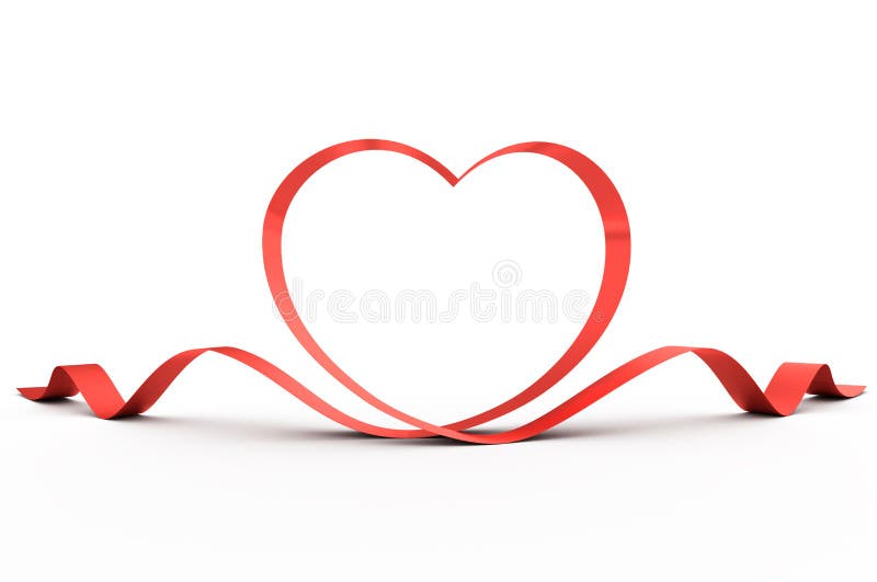 Heart from a red ribbon