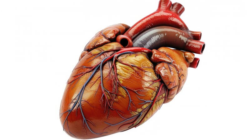 A Heart with Red Veins and a Brownish Color Stock Photo - Image of ...