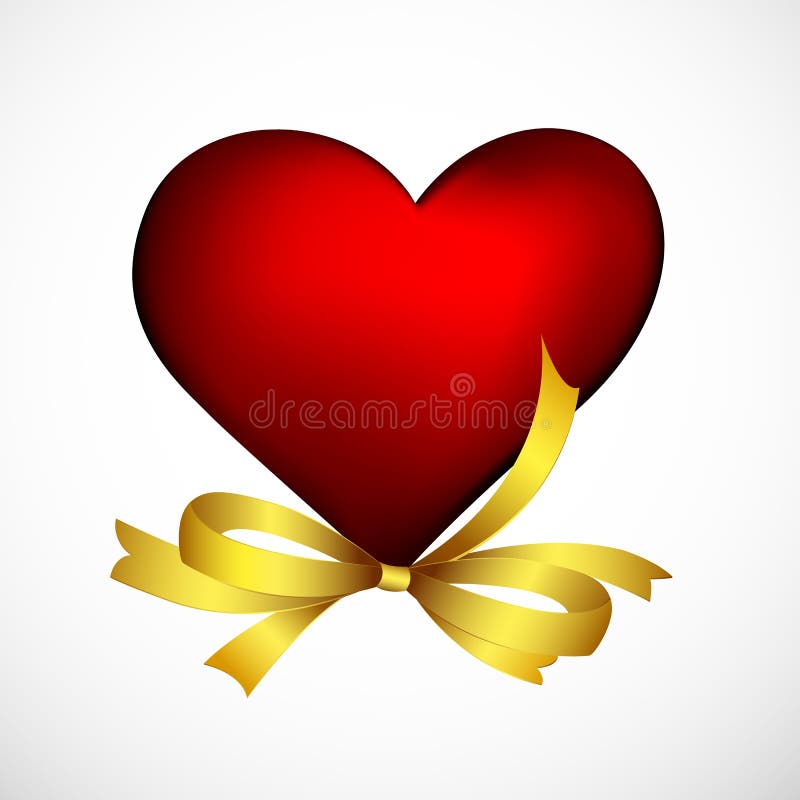 Heart with ribbon royalty free illustration