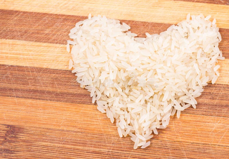 Heart of Rice. a Healthy Diet is Good for the Body Stock Photo Image