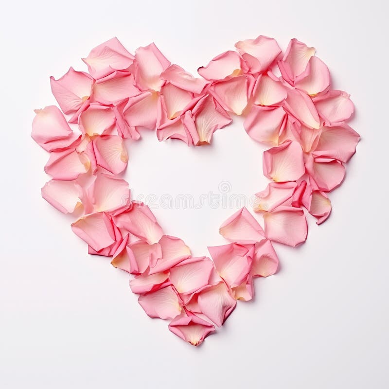 Heart with Rose Petals, Peeled Roses