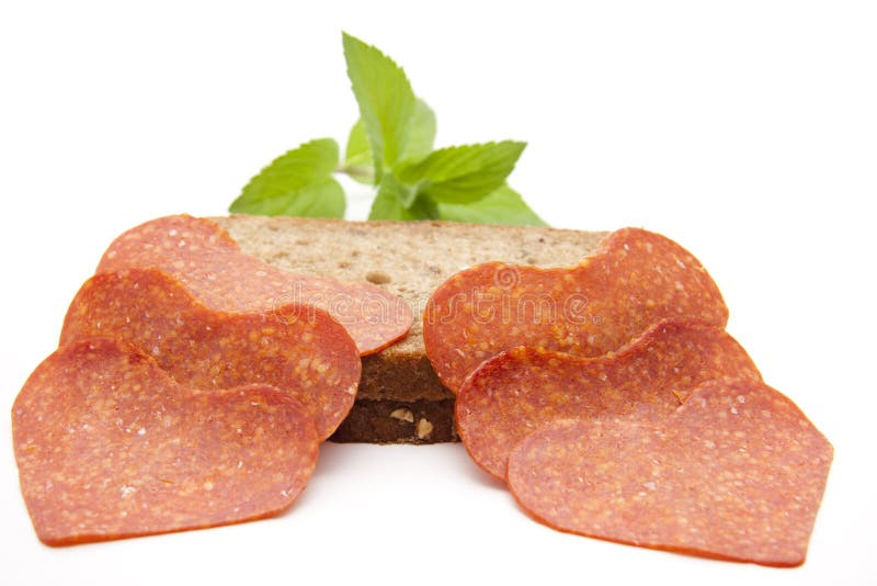 Heart of salamis with mint