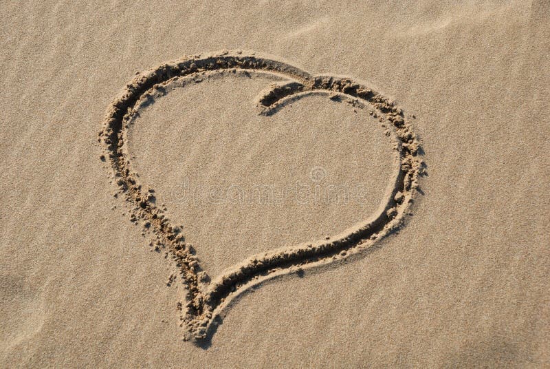 Heart on sand stock illustration. Illustration of design 11296635