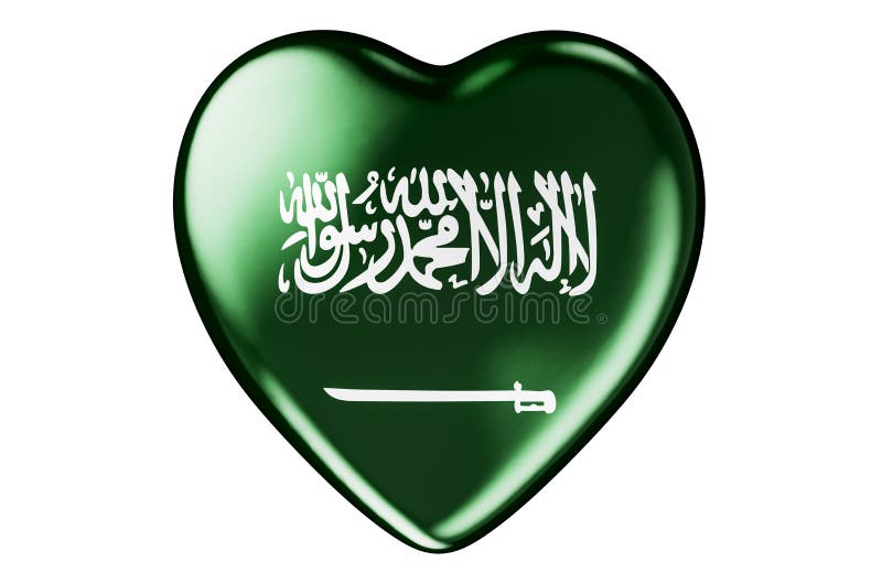 Heart Saudi Arabia flag stock vector. Illustration of patriotic - 208980565