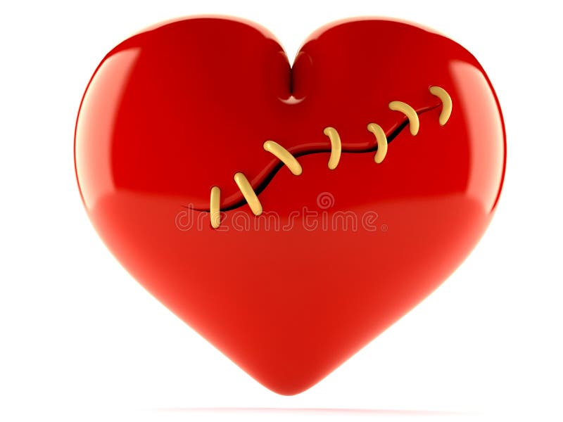Heart with scar stock illustration. Illustration of scar 105698273