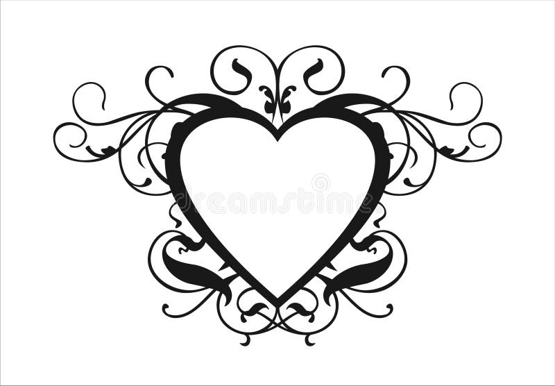 Heart Scroll stock vector. Illustration of clip, white - 5743198