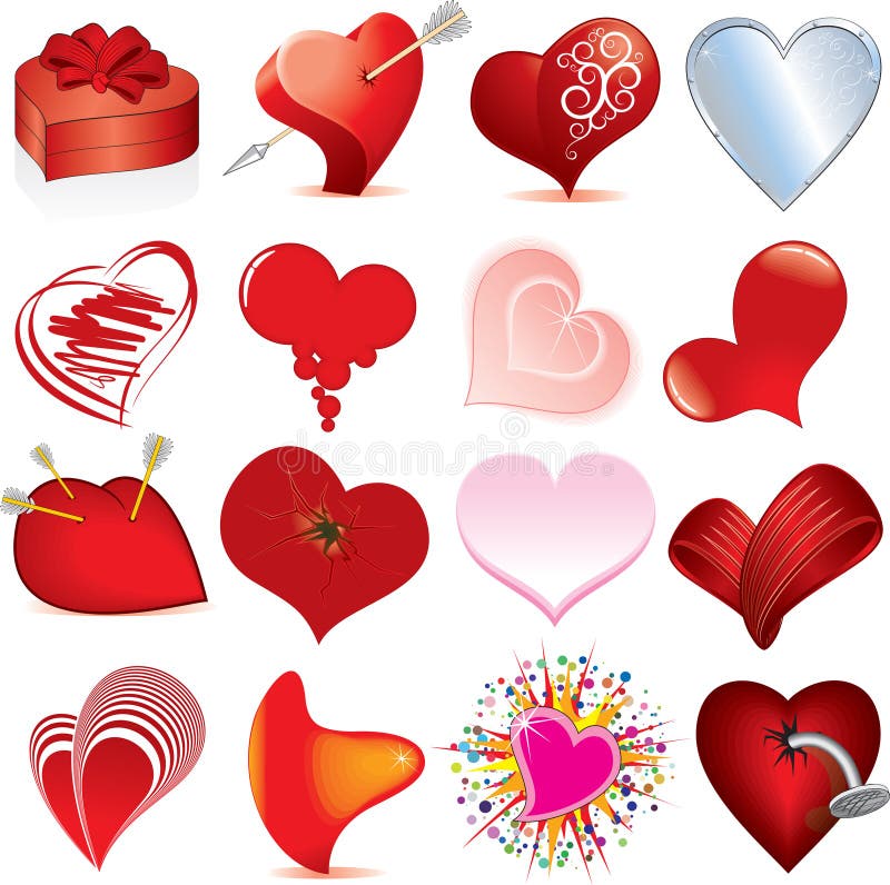 Heart set royalty free illustration