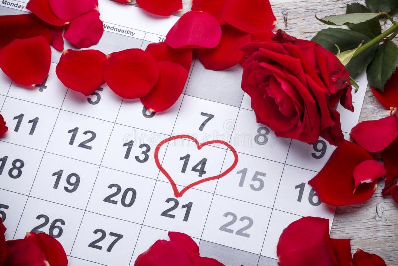 Heart Shape in the Calendar Stock Photo Image of holiday, love 36873068