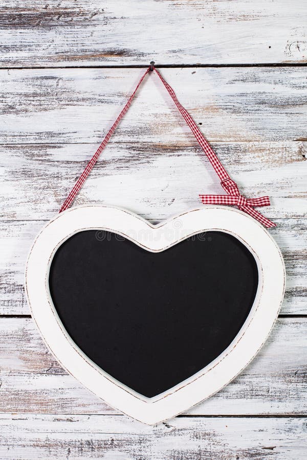The heart shape chalkboard