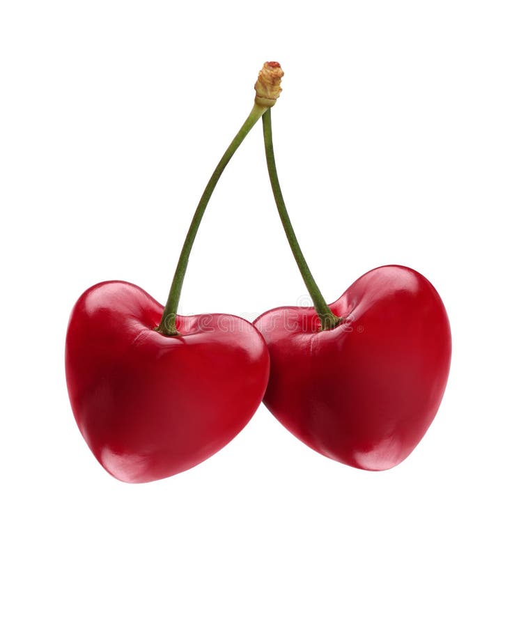 Heart shape cherries stock photo. Image of valentine 24472252