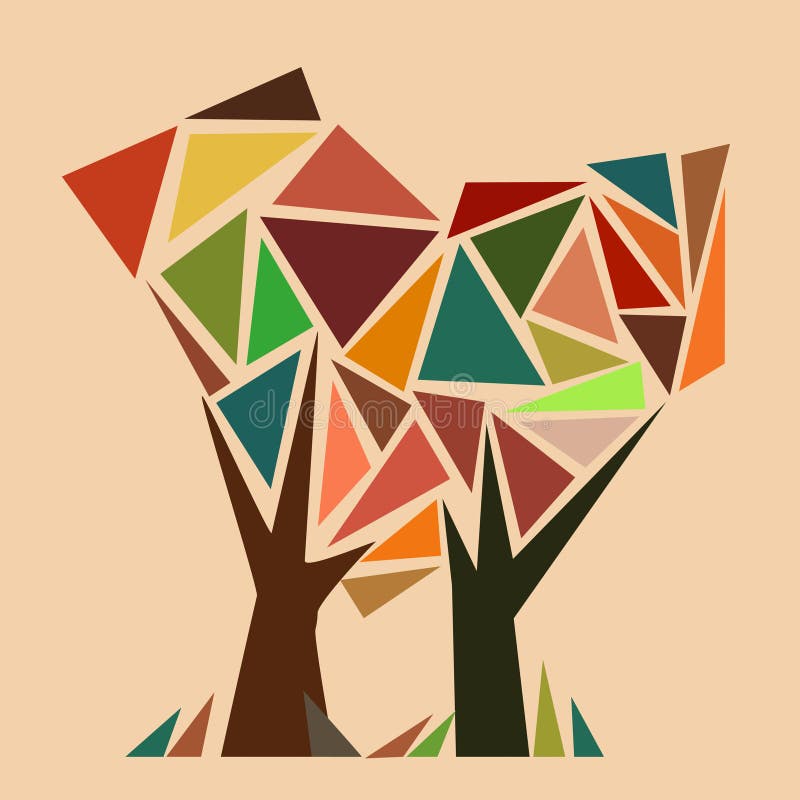 Heart Shape Design in Triangle Shape Connected by Two Trees Stock  Illustration - Illustration of conceptual, triangle: 156658105