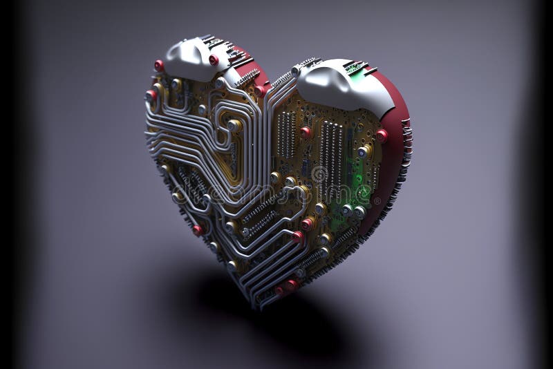 Heart Shape by Electronic Components. Creative Heart Symbol. Love