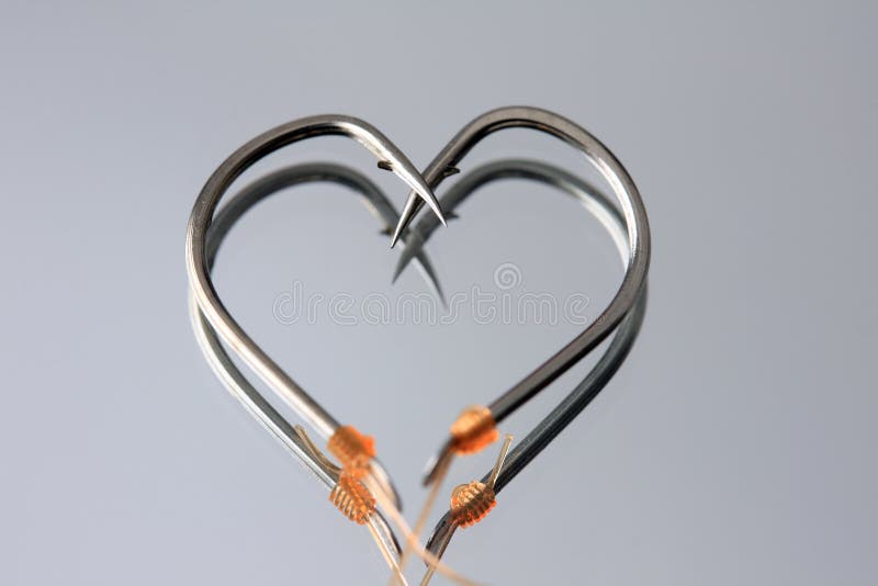 Heart Shape fishing hooks stock photo. Image of meaning 13312952