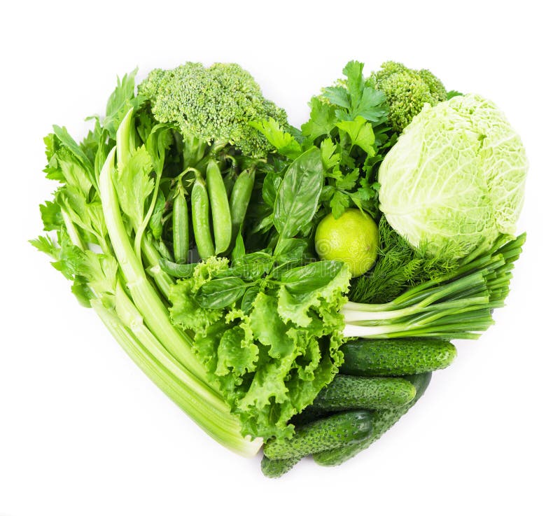 Heart shape form by vegetables