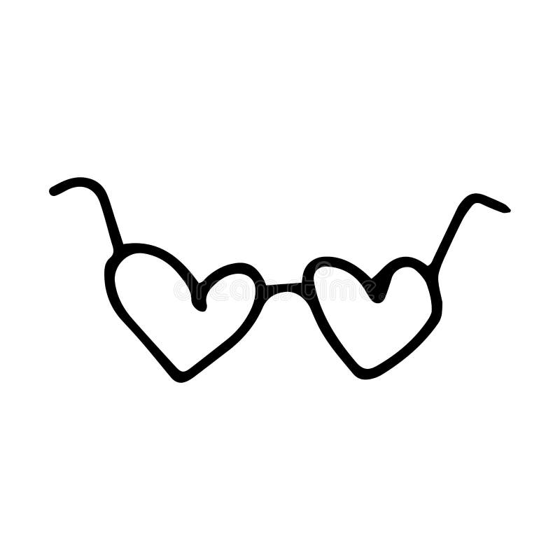 Sunglasses Doodle Style Vector Illustration Isolated on White Stock