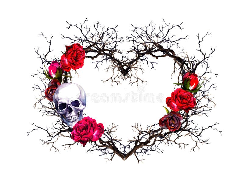 Framed Print Gothic Picture Poster Art Human Skull with Colourful Flowers