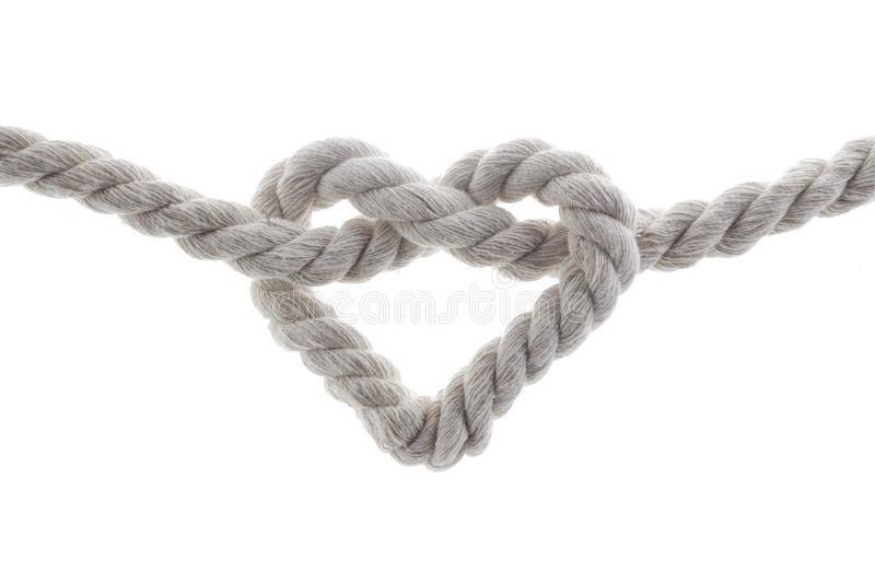White Rope Tied In Heart Shape Love Knot Isolated Stock Image Image of valentine, symbolic