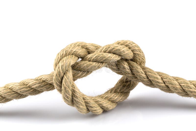 Heart shape knot of rope stock photo. Image of white 79332078