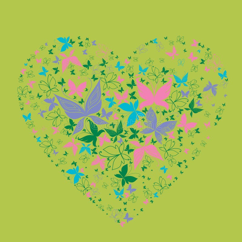 Heart Shape Made From Butterflies Picture. Image 13835018
